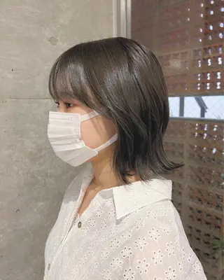 カラー ボブパーマコテ巻き風 パーマNo1深江秀平のヘアスタイル