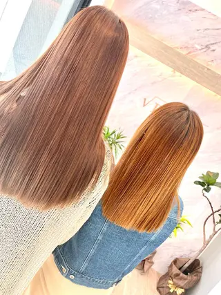 セミロング ブリーチ毛に縮毛矯正 ✨カラー✨山田 正幸のヘアスタイル