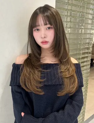 ミディアム カラー ヘアアレンジ メンズ Salowin原宿ash所属・‎透明感×艶髪 ‎🫒maki🎀のヘアスタイル