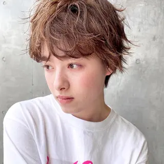 ショート カラー ヘアアレンジ tane.所属・【ダメージレス施術】 【透明感】北村 拓也のヘアスタイル