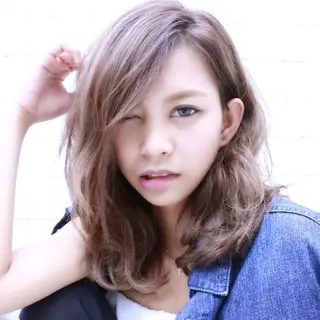 ミディアム セミロング ロング カラー 【レイヤーカット】 関根【コテ巻パーマ】のヘアスタイル