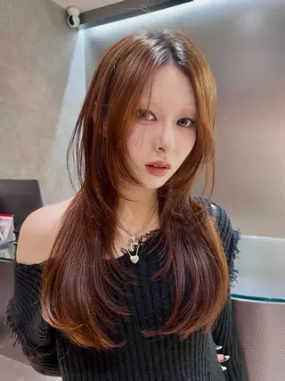 ロング こころ/sand/透 明感カラー/縮毛矯正のヘアスタイル