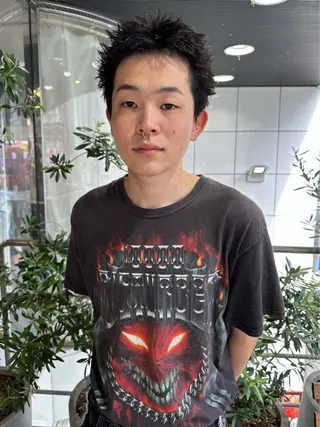 ショート メンズ Rei/ 縮毛矯正/ ハイライトカラー募集のヘアスタイル