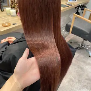 ロング カラー 横浜/髪質改善/ 暖色カラー/アレンジのヘアスタイル