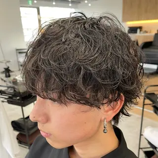 ショート パーマ メンズ メンズパーマ/波巻き 新潟/万代/夏芽🎀のヘアスタイル