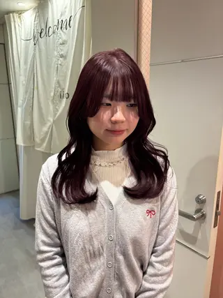 セミロング カラー ヘアアレンジ 女性専用サロンiiro【イロ】所属・【韓国ヘア/透明感 カラー】makotoのヘアスタイル