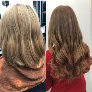 ロング カラー ヘアアレンジ 下妻 カラーエクステ難波のヘアスタイル