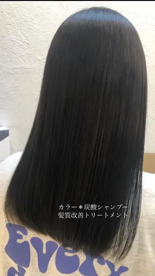 セミロング カラー 艶質改善/縮毛矯正 ササキナツミのヘアスタイル