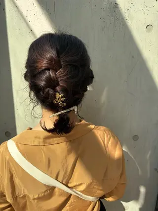 ミディアム ヘアアレンジ ドアベルヘアリビング所属・加藤志保 🎗️🫧モデル募集のヘアスタイル