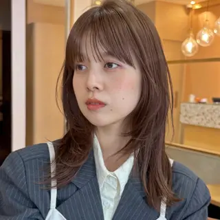 ミディアム 似合わせ/ベージュ /レイヤー/りほ🤍のヘアスタイル