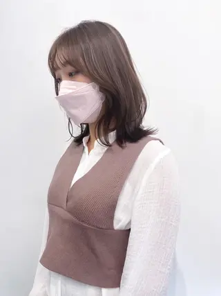 ミディアム カラー THE DAY所属・AKI HASHIMOTOのヘアスタイル