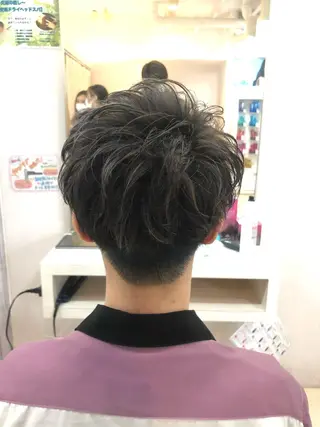 ショート カラー メンズ 髪質改善× ハイライト溝江のヘアスタイル