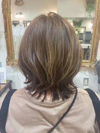 ミディアム カラー パーマ Of　HAIR所属・外山 なつ美のヘアスタイル