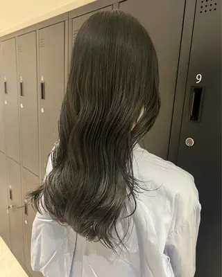 ロング カラー 暗髪カラー🫐パーマ おくだりんかのヘアスタイル