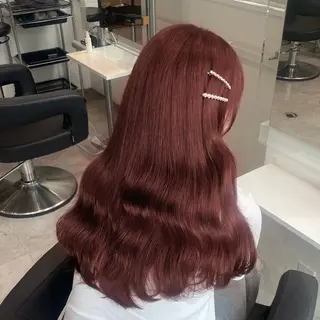 ロング カラー メンズ 💗愛され暖色💗 ピンク/レッド💗のヘアスタイル