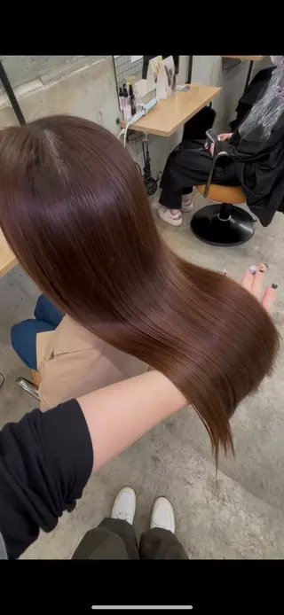 ロング カラー ダメージレスカラー 縮毛MISAKI🦋のヘアスタイル