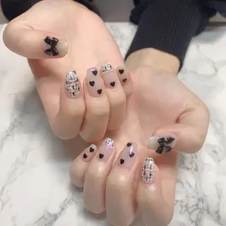 ネイル はな💎ネイル ワンホン、長さ出しのネイルデザイン