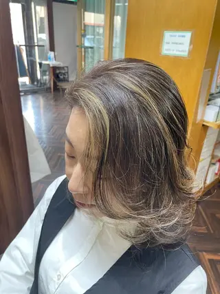 セミロング カラー katae sayoriのヘアスタイル