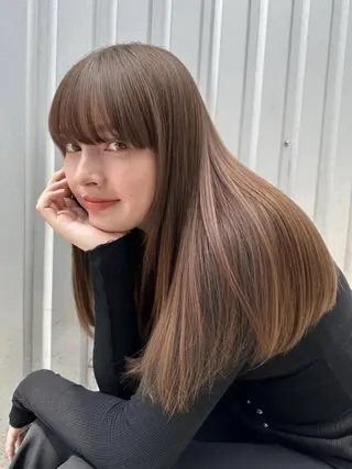 セミロング zina天王寺/艶髪 /メンズ特化ソラのヘアスタイル