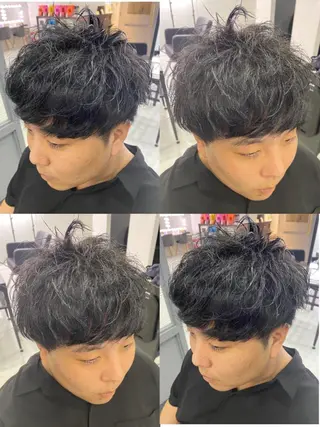 ショート カラー パーマ ヘアアレンジ メンズ 🔥メンズパーマ特 化🔥渡辺一翔🔥のヘアスタイル