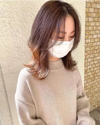 ミディアム 🖤顔まわり 盛れヘア⟡アズサ🖤のヘアスタイル