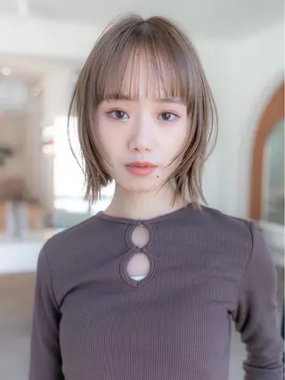 セミロング カラー レイヤー/ハッシュ 渋谷/サッタのヘアスタイル