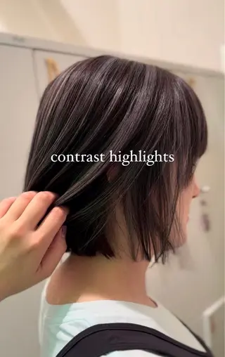 ミディアム カラー エクステ/ハイトーン /レイヤーカットのヘアスタイル