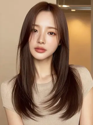 ロング カラー パーマ 西 優衣奈のヘアスタイル