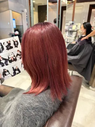 セミロング 🎀ིྀ暖色カラー/ 髪質改善/みどりのヘアスタイル