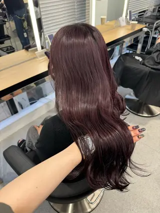 ロング カラー 暗髪🩶ラベンダー/ ブルー/ユウナ🤍のヘアスタイル