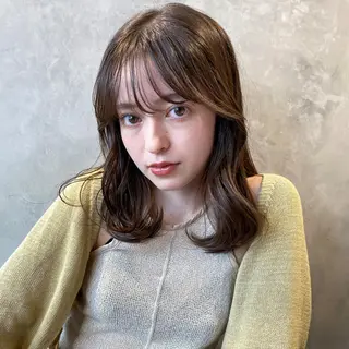 セミロング カラー パーマ ヘアアレンジ ITbyALBUM 藤沢店のヘアスタイル