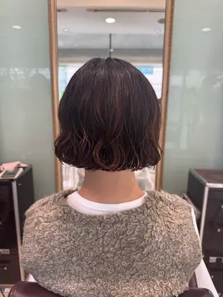 ショート コテ巻き風/ボブ パーマ🌼杉田 萌恵のヘアスタイル