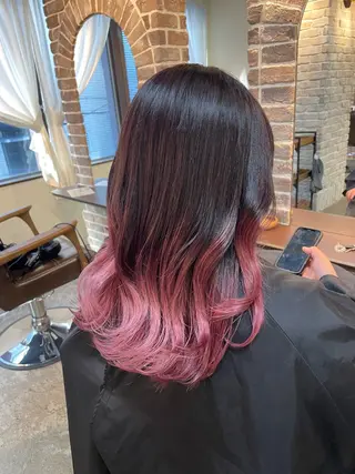 ミディアム カラー ACROあべの店所属・艶カラー/インナー /グラデ/大西小百合のヘアスタイル