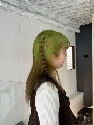 セミロング カラー パーマ ヘアアレンジ メンズ デザインカラー 原宿/キシタのヘアスタイル