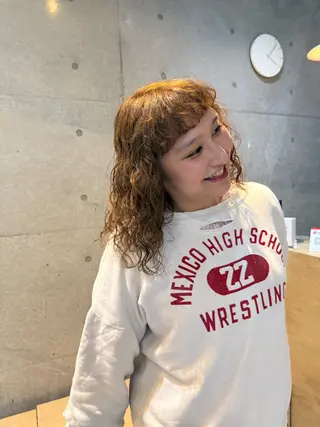 セミロング デジタルパーマ/ ウェーブパーマ/神野のヘアスタイル