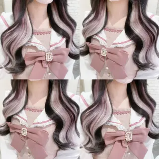 セミロング 横浜🍒ルーツカラー エクステ／RIEのヘアスタイル