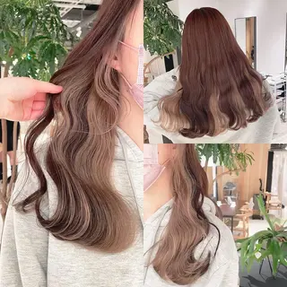 ミディアム カラー 渋谷:インナーカラー ／🍒エリカ🍒のヘアスタイル