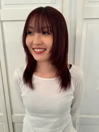 カラー ブリーチカラー🎀 韓国風/寺門美優のヘアスタイル