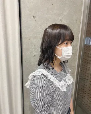 ミディアム カラー パーマ ボブパーマコテ巻き風 パーマNo1深江秀平のヘアスタイル