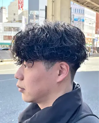 ショート 川副史晶/梅田/ メンズパーマのヘアスタイル