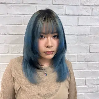 セミロング MiRI💜地毛級 エクステ✖似合わせ技のヘアスタイル