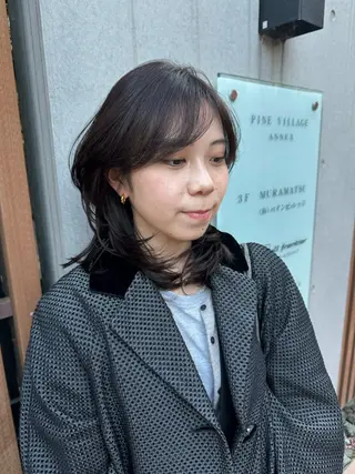 ミディアム カラー 似合わせカット /パーマ岡本淳平のヘアスタイル