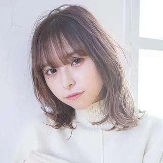 セミロング カラー パーマ ヘアアレンジ 艶髪/髪質改善/ 縮毛矯正⭐️熊野未来のヘアスタイル