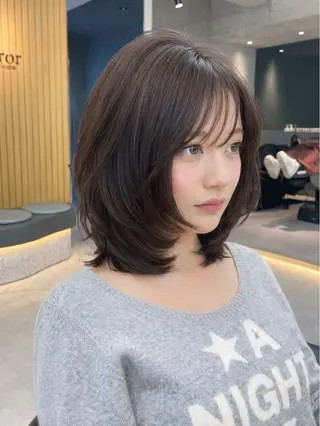 ミディアム カラー 韓国ヘア/レイヤー Londエレンのヘアスタイル