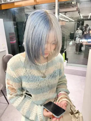 ミディアム カラー デザインカラー 小西勇次のヘアスタイル