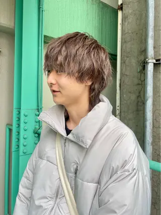 ミディアム パーマ メンズ シャドウパーマ 石見のヘアスタイル