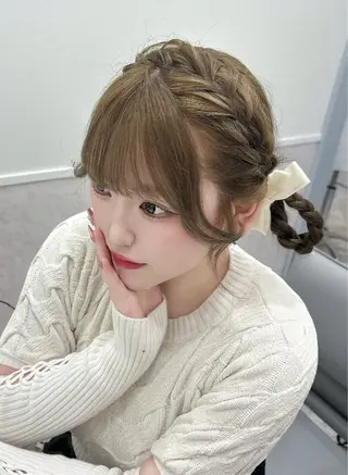 ロング 💎のぼりゆい/大須 ブリーチなしWカラーのヘアスタイル