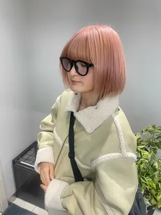 ショート カラー ボブ/透明感ベージュ 🫧クルミ🌟のヘアスタイル