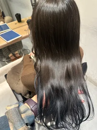 ロング カラー ヘアアレンジ オリーブ透明感カラー 表参道/MIKUのヘアスタイル