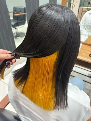 ミディアム ブリーチ🫧艶カラー 韓国ヘアのヘアスタイル